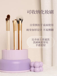 Silicone Makeup Brush Cleaning Bowl with Drying Rack - Gentle on Bristles, Multi-functional Sponge and Brush Washer