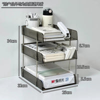 Acrylic Transparent Desk Organizer Shelf with Metal Stand for Books and Files
