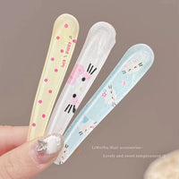 Sweet Hello Rectangular Duckbill Hair Clips for Girls, Cute Decorative Side Hairpins