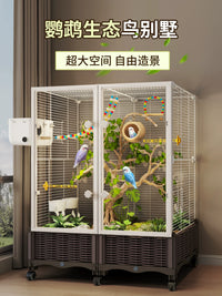 Large Luxury Bird Cage for Parrots, Sunbirds, Cockatiels, Lovebirds - Home Villa Design