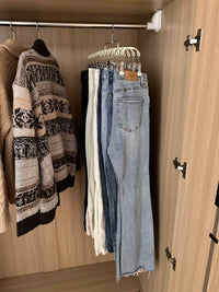 Space-Saving Non-Slip Pants Hangers with Clips for Wardrobe Organization