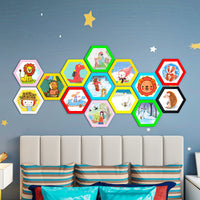 Magnetic Hexagonal Photo Frame Wall Mount Silicone Picture Frame Sticker Punch-Free Decor