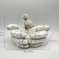 Decorative Stone Effect Bird Bath Feeder for Garden & Outdoor Decor