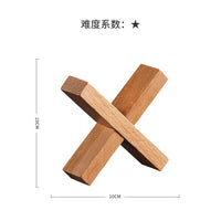 Luban Lock Wooden Cross Puzzle Brain Teaser for Kids and Adults