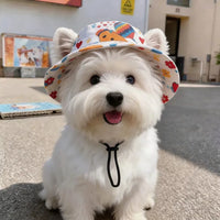 Pet Summer Sun Hat with Ear Holes for Dogs and Cats, Breathable Fisherman Cap