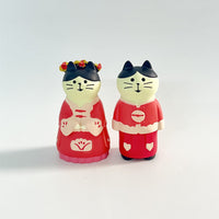 Zakka Cat DIY Chinese Wedding Groom Bride Miniature Scene Resin Figurine
