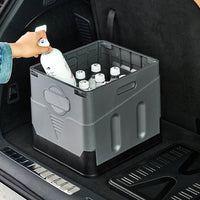 Foldable Car Trunk Organizer Storage Box with Lid, Plastic Home Clothes Storage Stool, Outdoor Camping Container