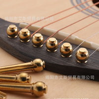 Guitar Bridge Pins with Puller Tool, 6-Pack Brass/ABS Pins for Acoustic Guitars, Enhanced Sustain