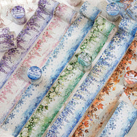 Tangshi Ice Crystal Washi Tape with Floral Patterns for DIY Crafts and Decoration