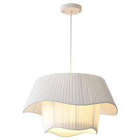 French Vintage Pleated Fabric Chandelier for Dining Room, Restaurant, and Bedroom Decor