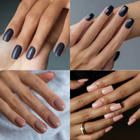 Solid Color Medium Square Press-On Nails, Reusable Nail Art Tips