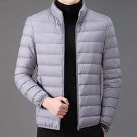Men's Lightweight Winter Cotton Padded Jacket Stand Collar Warm Coat