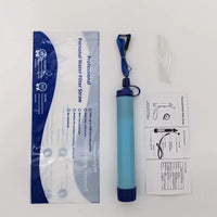 Portable Outdoor Camping Water Filter for Emergency Survival, Personal Water Purifier Straw for Hiking Backpacking