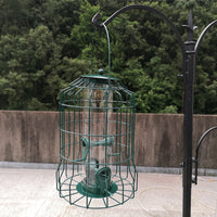 Hanging Metal Bird Feeder with Squirrel-Proof Cage for Outdoor Use