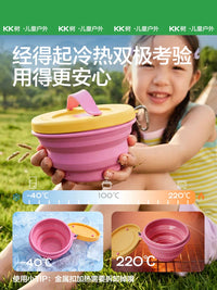 KK Tree Foldable Silicone Bowl and Cup Set for Travel, Camping, and Baby Feeding
