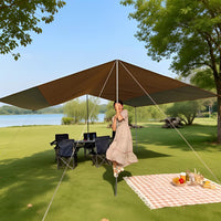Outdoor Camping Tarp Shelter Sunshade with Poles, Thickened Oxford Cloth, UV Protection, Waterproof, Portable