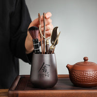 Teaware 6-Piece Set with Ebony Tea Tools and Zisha Pen Holder