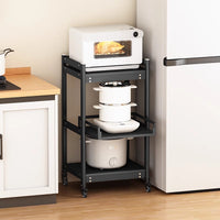 Multi-layer Space Aluminum Kitchen Storage Rack with Wheels for Appliances and Cookware