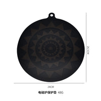Induction Cooktop Protective Mat with Temperature-Sensitive Color Change, Non-Slip Fiberglass Heat Insulation Pad