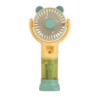 Portable USB Rechargeable Mini Spray Fan with Phone Holder, Handheld/Desktop Personal Cooling Fan
