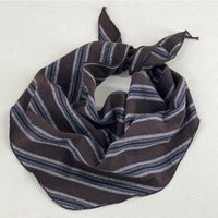 Vintage Striped Cotton Linen Scarf for Women - Neck Warmer, Headband, or Small Kerchief