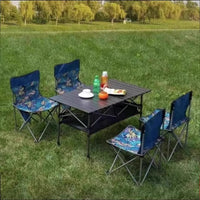 Portable Height-Adjustable Folding Camping Table with Storage Net for Outdoor & Market Stalls