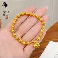 Gold Plated Enamel Beaded Bracelet with Cat Eye Stone