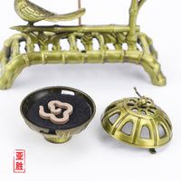 Chinese Style Bamboo Incense Burner with Hanging Censer for Home Decor