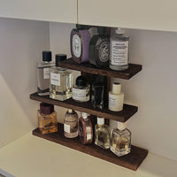 Vintage Style Solid Wood Desktop Storage Rack for Cups and Perfumes