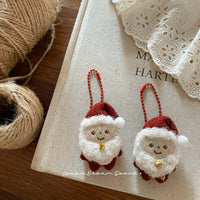 Korean Ins Style Cartoon Santa Bear Felt Keychain Bag Charm