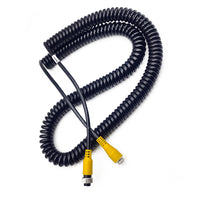 M12 4-Pin Coiled Aviation Cable for Car and Truck Video Systems
