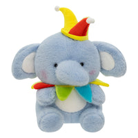 Happy Elephant Plush Toy with Clown Hat, Soft Stuffed Animal for Comfort and Play