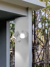 Outdoor LED Wall Sconce with Motion Sensor, Dual-Head Waterproof Garage Light, 110V/220V