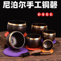 Tibetan Singing Bowl Set for Meditation & Yoga - Hand-Hammered Copper Sound Therapy Bowl with Cushion & Mallet