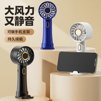 Portable Handheld Mini Fan with Ice Compress Function, USB Rechargeable Quiet Desk Fan for Home and Outdoor Use