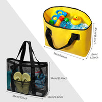 2-in-1 Detachable Waterproof Beach Bag with Mesh Wet Pocket for Swimming & Travel