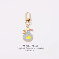 The Little Prince Rose Crown Alloy Keychain Pendant for Bags and Cars