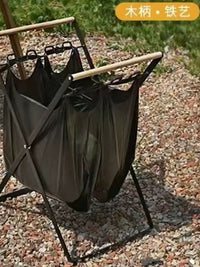 Portable Folding Outdoor Camping Trash Bag Holder Stand for BBQ and Picnic
