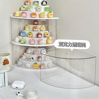 Acrylic Corner Display Case for Blind Box Figures and Miniatures, Dustproof Storage Organizer