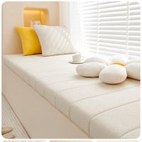 Teddy Fleece Bay Window Cushion Removable Washable Balcony Mat All-Season Luxury