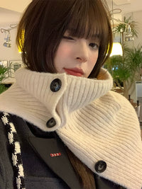 Knitted Neck Warmer Scarf for Women, Korean Style, Anti-cold, Warm Neck Protection