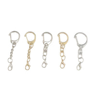 D-Ring Swivel Lobster Clasp Keychain with Chain for DIY Crafts
