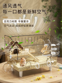 Large Acrylic Hamster Cage with Accessories for Syrian Hamsters