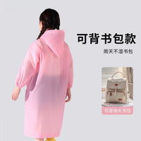Kids Disposable Rain Poncho with Backpack Slot, Portable Raincoat for Boys and Girls