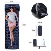 Inflatable Camping Sleeping Pad with Built-in Foot Pump, Lightweight Portable Air Mattress for Hiking Backpacking