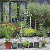 Vintage Iron Grid Trellis Screen for Climbing Plants, Movable Garden Divider for Villas and Patios