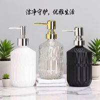 400ml Glass Pump Bottle for Hand Soap, Shampoo, and Lotion - Refillable Dispenser for Bathroom and Kitchen
