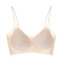 Women's Seamless Ice Silk Cooling Bra for Summer, Push-Up Breathable Bralette for Small Bust