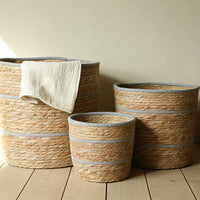 Handwoven Wicker Storage Basket for Desktop, Snacks, and Laundry