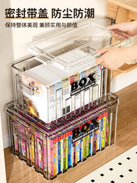 Large Capacity Transparent Book Storage Box for Classroom and Home Use
